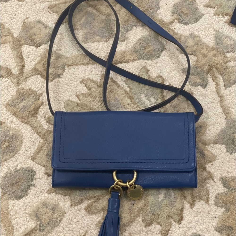 Cole Haan Blue Leather Smartphone Crossbody Bag
